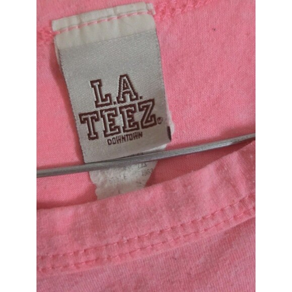 Lot Of 2 Crop Tops Lavender Neon Pink Miami Medium LA Tees Large Heart Summer - Picture 16 of 16